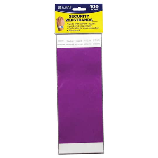 C-Line® DuPont™ Tyvek® Security Wristbands